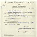 Registo de velocípede com o nº 5422, em nome de João da Silva Vieira dos Reis, morador em Estrada de Carenque.
