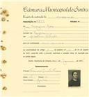 Registo de matricula de carroceiro em nome de Joaquina Rosa, moradora em Gouveia, com o nº de inscrição 1853.