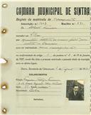 Registo de matricula de velocipedista em nome de Alberto Ferreira, morador em São Pedro, com o nº de inscrição 1007.