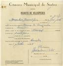 Registo de velocípede de marca Nacional, com o nº 8027, em nome de Bernardino Domingues, morador em Serradas.