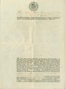 Sentença apostólica de licença matrimonial passada por Dom Manuel Bento Rodrigues, Arcebispo de Militilene, a favor de Manuel Pais e Joaquim Maria, moradores na freguesia da Terrugem.