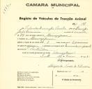 Registo de um veiculo de duas rodas tirado por dois animais de espécie asinina destinado a transporte de mercadorias em nome de Salvador Domingos Parola, morador em Almoçageme.