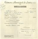 Registo de velocípede de marca Raio, com o nº 4854, em nome de José Duarte Lobo, morador em Assafora.