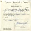 Registo de velocípede de marca Citifix com motor, com o nº 5702, em nome de Fábio Mendonça Freire, morador em Cacém.