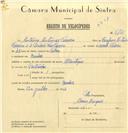 Registo de velocípede de marca Atlantic, com o nº 7178, em nome de António Antunes Ferreira, morador em Queluz.