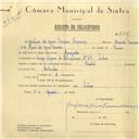 Registo de velocípede de marca Pombal, com o nº 6116, em nome de Josefina de Jesus Ferreira Marrazes, morador em Largo Afonso de Albuquerque nº 28, Sintra.