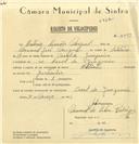Registo de velocípede de marca Atlantic, com o nº 6299, em nome de António Simões Miguel, morador em Casal da Junqueira.