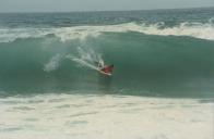 Atleta durante o campeonato de Bodyboard na Praia Grande.