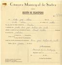 Registo de velocípede de marca Famel - Vitória, com o nº 7432, em nome de Vítor José Névoa, morador em Rua José Antunes dos Santos, Sintra.