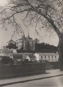 Vista parcial da Vila de Sintra com o Mercado Municipal e o Palácio Nacional de Sintra.