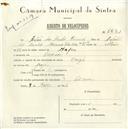 Registo de velocípede de marca Origan, com o nº 5671, em nome de Artur dos Santos Miranda, morador em Cacém.