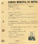 Registo de matricula de cocheiro profissional em nome de José Rosa, morador em Massamá, com o nº de inscrição 1019.