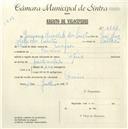 Registo de velocípede de marca Raio, com o nº 4727, em nome de Germano Anacleto dos Santos, morador em Cacém.