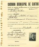 Registo de matricula de carroceiro 2 animais em nome de António Ventura, morador em Paiões, com o nº de inscrição 1652.