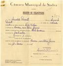 Registo de velocípede de marca Ciclo Moderno, com o nº 7909, em nome de Arnaldo Duarte, morador em Rua Elias Garcia, Cacém.