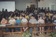 Sessão de Assembleia Infantil na sala da Nau do Palácio Valenças.