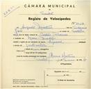 Registo de velocípede de marca Especial, com o nº 3517, em nome de Augusto Martins, morador em Mem Martins.