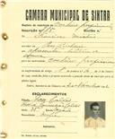 Registo de matricula de cocheiro profissional em nome de Francisco Martins, morador em Pero Pinheiro, com o nº de inscrição 775.