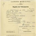 Registo de velocípede de marca Nacional, com o nº 2330, em nome de Manuel Joaquim da Silva, morador em Silva.
