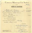 Registo de velocípede com o nº 6961, em nome de António José Rodrigues, morador em Queluz.