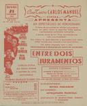 Programa do filme "Entre Dois Juramentos" realizado por Robert Wise com a participação de Joseph Cotten, Linda Darnell, Jeff Chandler e Cornel Wilde.