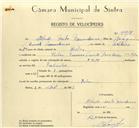 Registo de velocípede de marca FBM, com o nº 9918, em nome de Alfredo Melo Mendonça, morador em Belas.