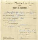 Registo de velocípede de marca Raio, com o nº 6871, em nome de Esmeraldino Roque Tomé, morador em Alvarinhos.