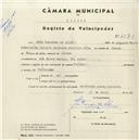 Registo de velocípede de marca Popular, com o nº 4571, em nome de José Ferreira da Silva, morador em Rua Elias Garcia nº 79, Queluz.
