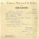 Registo de velocípede de marca Raio com motor Cuciolo, com o nº 6166, em nome de António Sebastião, morador em Lameiras.