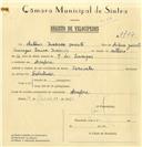 Registo de velocípede de marca Caravela, com o nº 7747, em nome de António Inocêncio Jacinto, morador em Assafora.
