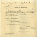Registo de velocípede com o nº 6210, em nome de Manuel Nunes Cotrim, morador em Vale de Lobos.