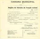 Registo de um veiculo de duas rodas tirado por um animal de espécie cavalar destinado a transporte de mercadorias em nome de Maria Rosa Ribeiro, moradora em Dona Maria.