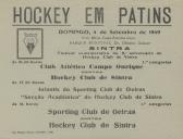 Programa do Hóquei em Patins do seu 9.º Aniversário com as várias atividades no Ringue Mário Costa Ferreira Lima no Parque Oliveira Salazar em Sintra a 4 de setembro de 1949.