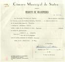 Registo de velocípede de marca Cuciolo, com o nº 8643, em nome de Fernando Correia de Castro, morador em Machado, Sintra.