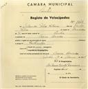 Registo de velocípede com o nº 1248, em nome de Orlando Félix Ribeiro, morador em Carne Assada.