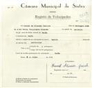 Registo de velocípede com o nº 9049, em nome de Manuel de Almeida Jacinto, morador em Faião.