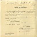 
Registo de velocípede de marca Reynolds, com o nº 5968, em nome de Vítor Manuel da Silva Condesso, morador em Montelavar.