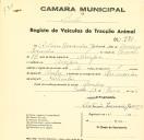 Registo de um veiculo de duas rodas tirado por um animal de espécie cavalar destinado a transporte de mercadorias em nome de António Inocêncio Governo, morador na Assafora.