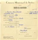 Registo de velocípede de marca Aranha, com o nº 7687, em nome de Anselmo Maria Alexandre, morador em Carenque.