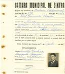 Registo de matricula de cocheiro profissional em nome de Abel Raimundo Vicente, morador no Penedo, com o nº de inscrição 952.