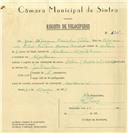 Registo de velocípede de marca Vilar com motor Cuciolo, com o nº 6351, em nome de José Cipriano Casinhas Vistas, morador em Morelena.