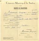 Registo de velocípede de marca Gorieke com o nº 7179, em nome de Maximiano Marques, morador em Morelena.
