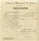 Registo de velocípede de marca Caravela, com o nº 8047, em nome de Carlos Alberto Francisco, morador em Amoreira.