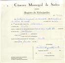Registo de velocípede de marca Mavic com motor Ilo, com o nº 9032, em nome de António Augusto de Carvalho, Sintra.morador em 