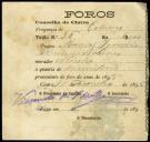 Pagamento do imposto de rendimento de foros de pomares, terras e vinhas referente ao ano de 1895.
