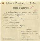 Registo de velocípede de marca Champion, com o nº 6897, em nome de António Rodrigues Gomes, morador em Ulgueira.