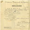 Registo de velocípede de marca Pombal, com o nº 5936, em nome de Carlos dos Santos Duarte, morador em Paiões.