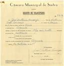 Registo de velocípede de marca Olga, com o nº 7353, em nome de José António Cascarejo, morador em Ulgueira.