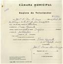 Registo de velocípede de marca Império, com o nº 4793, em nome de João C. B. Bon de Sousa, morador em Praia Grande.