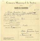 Registo de velocípede de marca Raio, com o nº 7590, em nome de Ilídio Gonçalves Viegas, morador em Linhó.